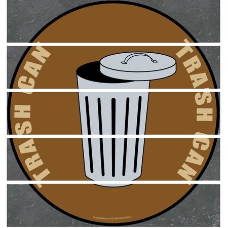SUPERIOR MARK Floor Sign, Superior Mark, Brown Trash Can, 17.5in SMFS0912